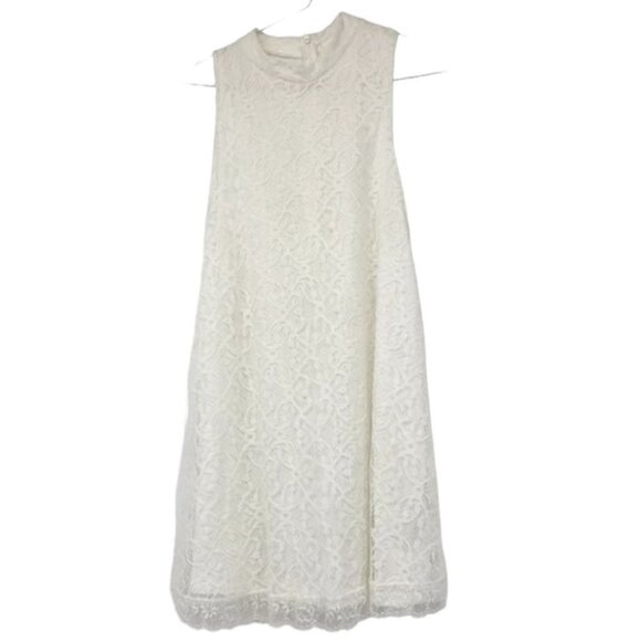Urban Outfitters Cooperative high neck sleeveless white nylon lace mini dress SP - Picture 2 of 16